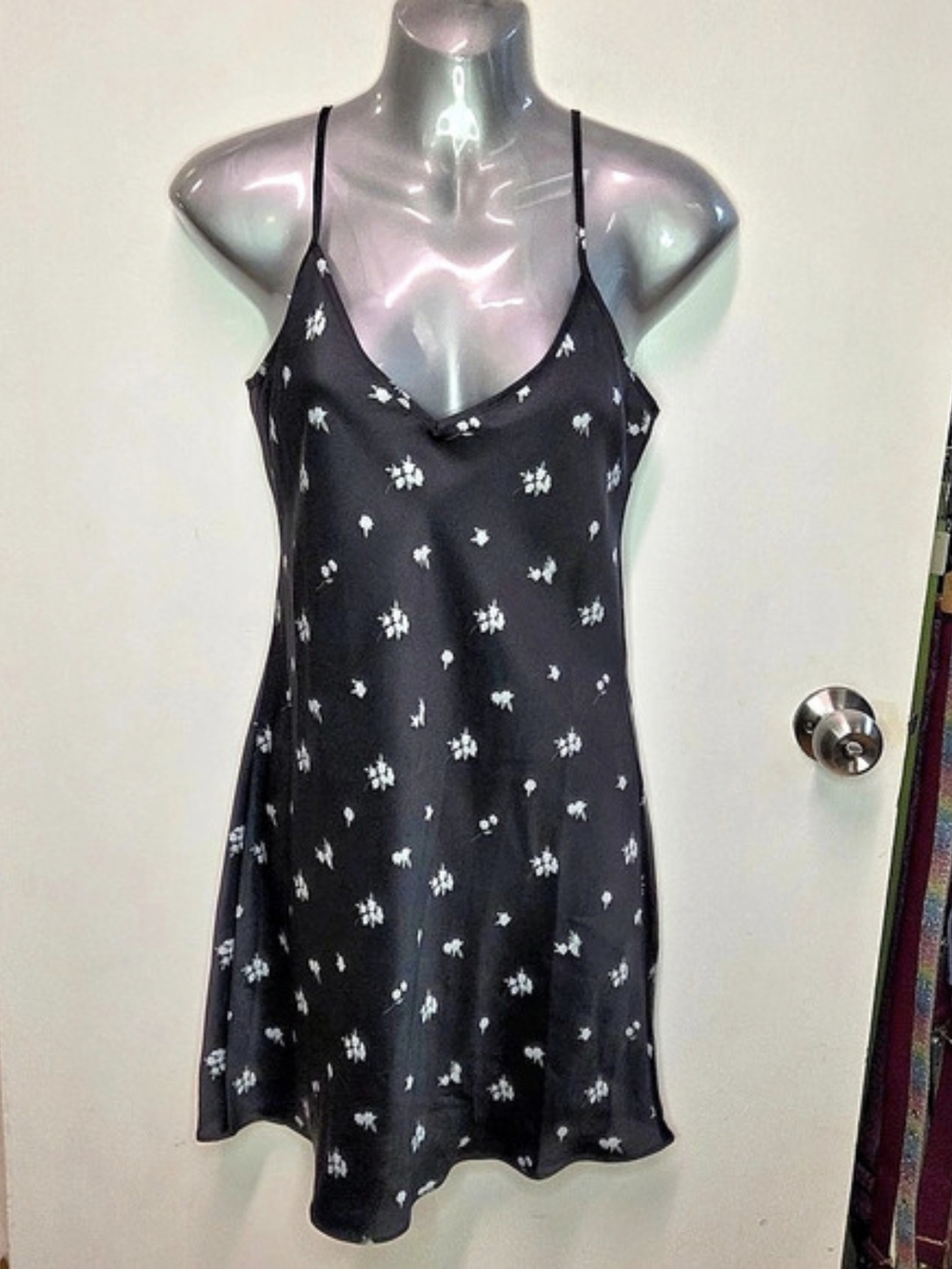 Aritzia Wilfred Only Slip Mini Dress Black Floral Size S